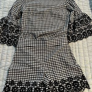 Jcrew Gingham and Eyelet Short Matching Set